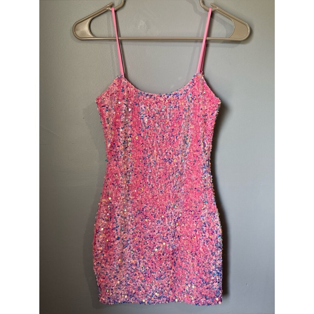 Velvi Pink Sequin Mini Dress Size small NWT